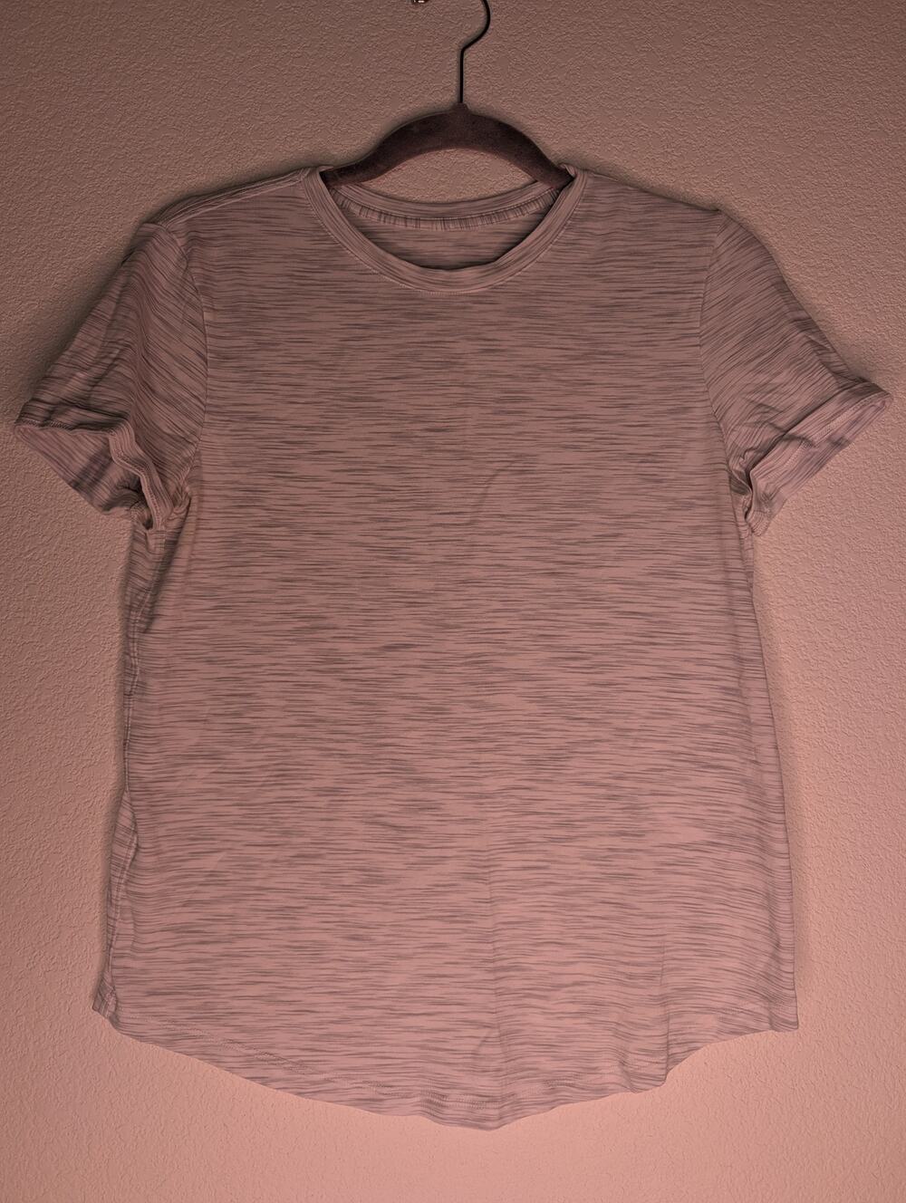Lululemon Athletica Women Heathered Gray Crewneck Tee 6/8 Athleisure Yoga Active